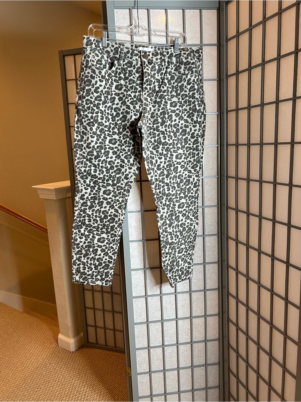 NWT LOFT Leopard Print Jeans - Black & Gray